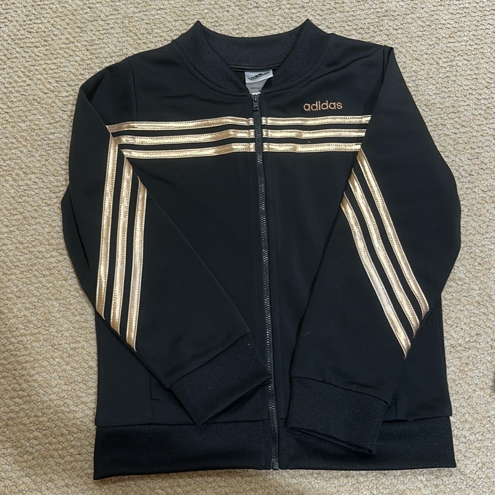 Adidas girls rose gold tracksuit set